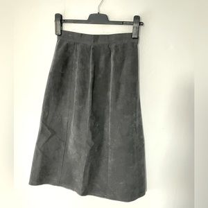 Vintage suede skirt A-lined gray Retro skirt Clarissa size 10
